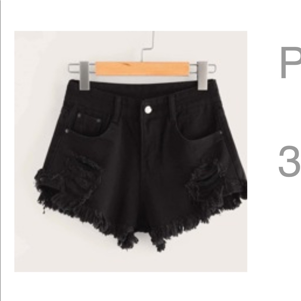 Black jean shorts